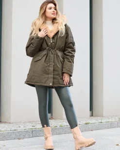 Royalfashion Zielona kurtka zimowa damska PLUS SIZE