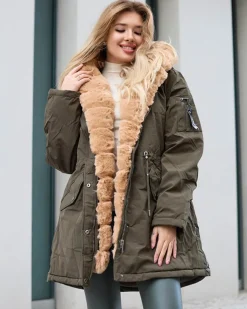 Royalfashion Zielona kurtka zimowa damska PLUS SIZE