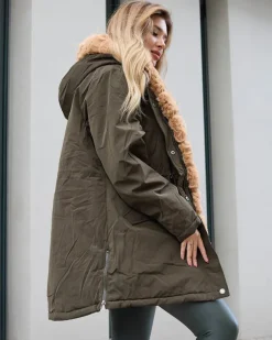 Royalfashion Zielona kurtka zimowa damska PLUS SIZE