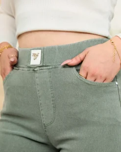 Royalfashion Zielone damskie tregginsy a'la jeans