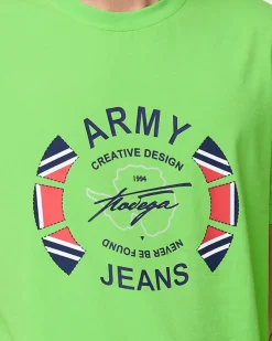 Royalfashion Zielony męski t-shirt z nadrukiem