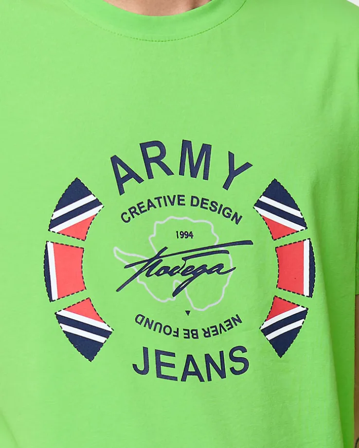 Royalfashion Zielony męski t-shirt z nadrukiem