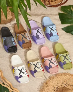 Royalfashion Złoto - brązowe damskie klapki Elmino