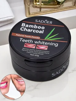 Sadoer Wybielający puder do zębów usuwający przebarwienia po kawie, herbacie i tytoniu