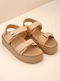 Sandały damskie platforma Royalfashion Beżowe Lavinia – wygodne lato