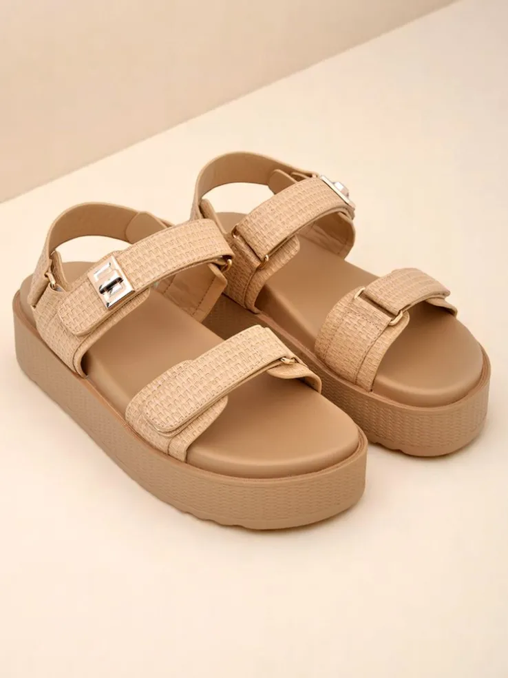 Sandały damskie platforma Royalfashion Beżowe Lavinia – wygodne lato