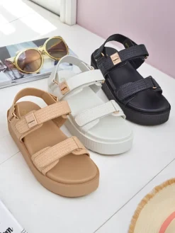 Sandały damskie platforma Royalfashion Beżowe Lavinia – wygodne lato