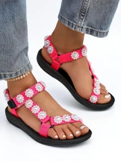 Sandały Livia Rosa – Wygodne damskie sandały Royalfashion z perłowymi dżetami