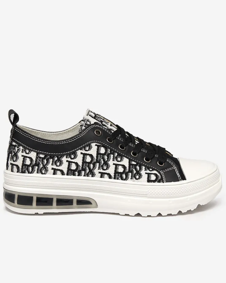 Sneakers Livia w Kolorze Czarno-Białym z Platformą