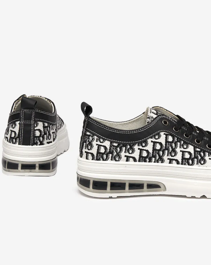 Sneakers Livia w Kolorze Czarno-Białym z Platformą