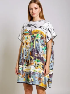 Sukienka pareo Kalypso Royalfashion, wielokolorowa do kolan, uniwersalna