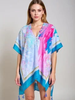 Sukienka pareo Royalfashion Calypso – zwiewna kreacja do kolan, kolorowa