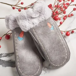 Szare dziecięce rękawiczki na sznurku i z jednym palcem - Rękawiczki