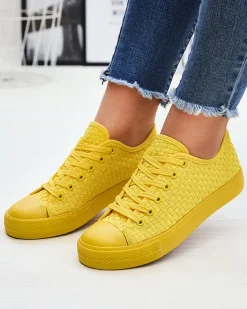 Żółte damskie trampki Aklina - Obuwie