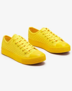 Żółte damskie trampki Aklina - Obuwie