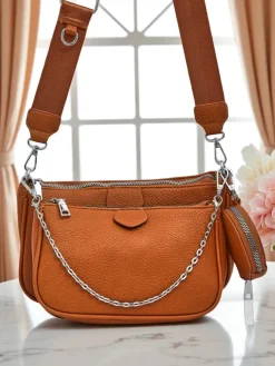 Torebka damska Calista camel skóra ekologiczna 3w1 modny zestaw