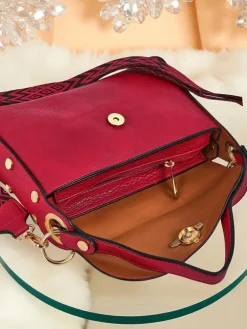 Torebka damska fuksjowa Minerva skóra ekologiczna na ramię i crossbody