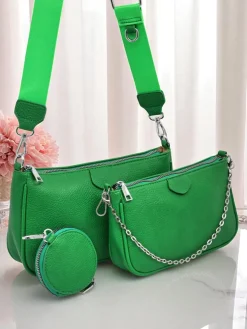 Torebka damska Pola Verde – zielona, skóra ekologiczna, 3w1, stylowa