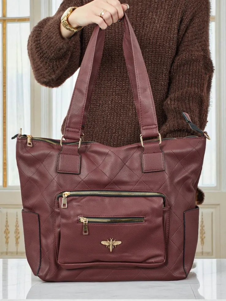 Torebka damska shopper eko skórzana pikowana Marvaya