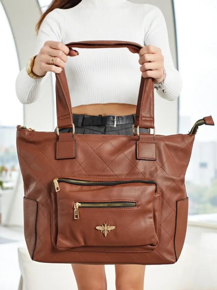 Torebka damska shopper eko skórzana pikowana Marvaya