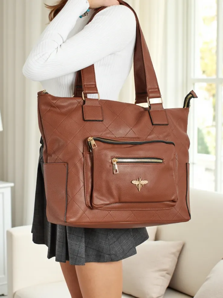 Torebka damska shopper eko skórzana pikowana Marvaya