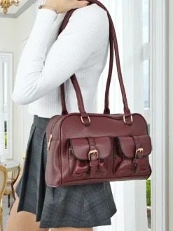 Torebka damska shopper eko skórzana z kieszeniami Aveline