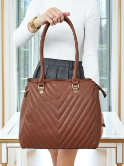 Torebka damska shopper eko skórzana z tłoczeniem Corvella