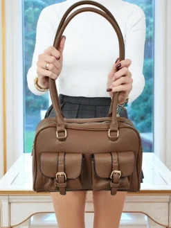 Torebka damska shopper eko skórzana z kieszeniami Aveline