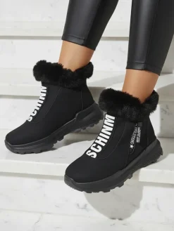 Valentina Czarne Botki Z Futerkiem