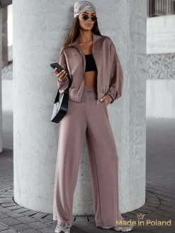 Wiskozowy Damski komplet dresowy Long Waves