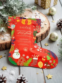 Świąteczna Maska do stóp- skarpetki z niacynamidami- nawilżająca