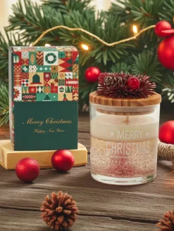 Świąteczna świeca zapachowa Merry Christmas Happy New Year