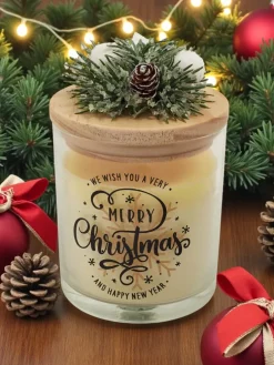 Świąteczna świeca zapachowa Merry Christmas Happy New Year