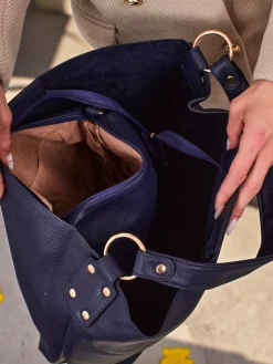 Wysoka torebka damska shopper 2 częściowa eko skórzana Hollow Grace