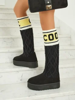 Wysokie buty a'la śniegowce damskie z cholewką Anane