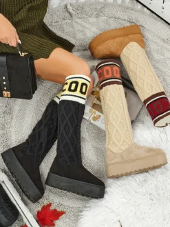 Wysokie buty a'la śniegowce damskie z cholewką Anane