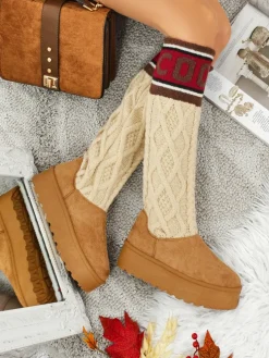 Wysokie buty a'la śniegowce damskie z cholewką Anane