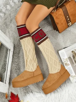 Wysokie buty a'la śniegowce damskie z cholewką Anane