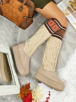 Wysokie buty a'la śniegowce damskie z cholewką Anane