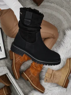 Wyższe botki damskie eko zamszowe Liora