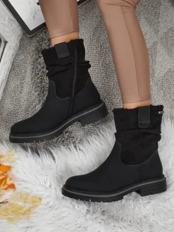 Wyższe botki damskie eko zamszowe Liora