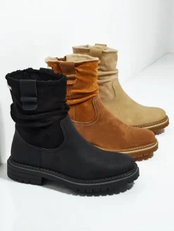 Wyższe botki damskie eko zamszowe Liora