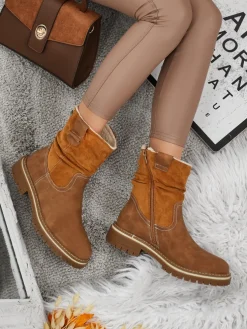 Wyższe botki damskie eko zamszowe Liora