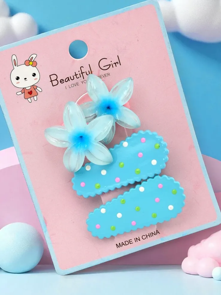 Zestaw spinek do włosów z motywem kwiatów