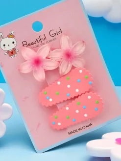 Zestaw spinek do włosów z motywem kwiatów