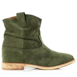 Zielone kowbojki na krytym koturnie Astrit - Obuwie